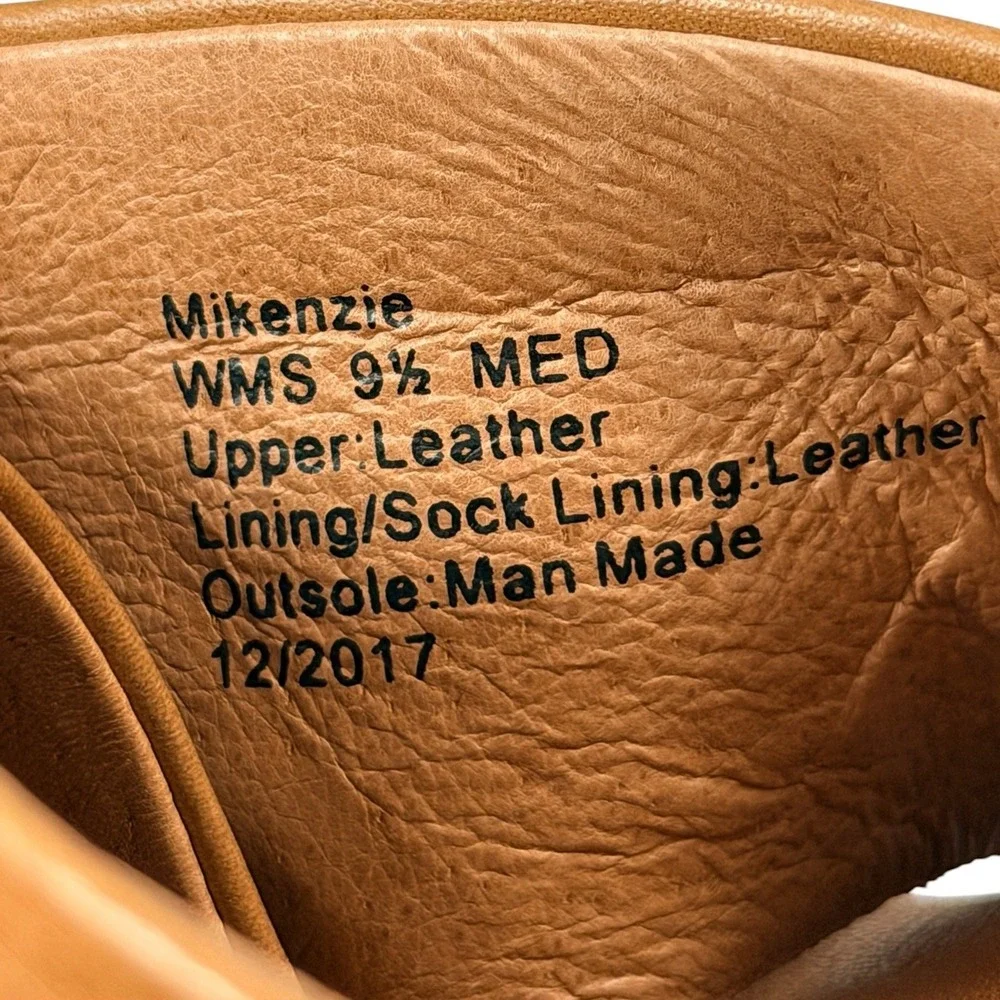 Gentle Souls Mikenzie Wedge Sandals Womens 9.5 Cognac Leather X-Strap